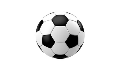 Classic Black and White Soccer Ball Isolated on Black Background High Resolution 3D Render  Perfect for Sports Designs  