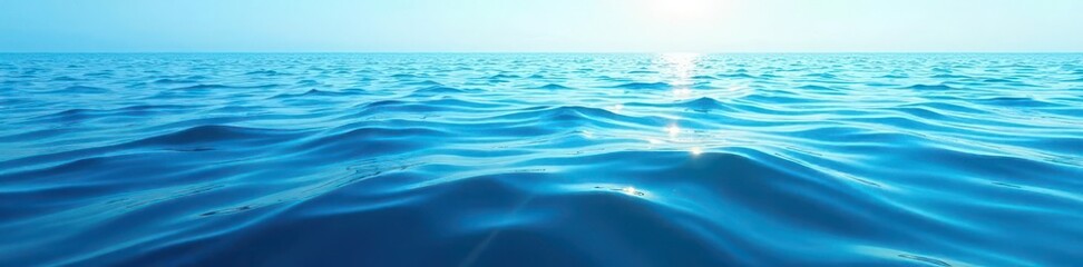 Deep blue sea with subtle ripples and distant horizon, ocean, serene, tranquil