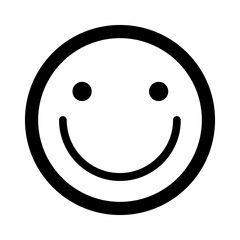 Smiley Face Icon: Minimal Happiness Symbol for Positivity, Joy and Friendly Expression