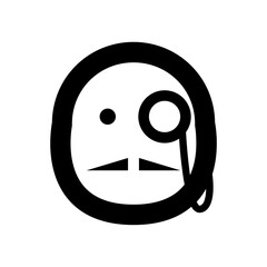 Fototapeta premium Monocle Face Icon: Vintage Gentleman, Noble Symbol with Mustache and Quirky Style