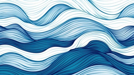 Dive into this navy blue doodle pattern of ocean waves, perfect for a coastal vibe in your marinethemed designs.