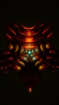 Vertical video of energetic abstract waves flowing in a seamless motion loop