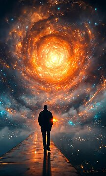viewing a cosmic dreamscape of altered reality
