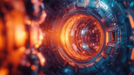 A nuclear fusion reactor experiment aiming to create a breakthrough in clean energy, Nuclear Energy, Futuristic and hightech