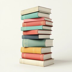Stacked books, studio shot, light background