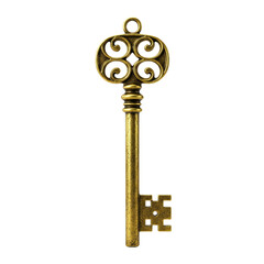 Obraz premium antique vintage gold key on transparent background