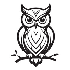 Fototapeta premium owl on a branch on white background