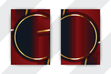 Red gold circle template design background