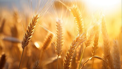 A golden ear of wheat, full of wheat grains