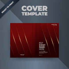 Red gold event cover template, gray background, printable