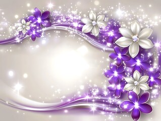 Sparkling Floral Swirl Background