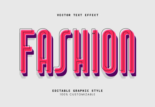 Fuchsia Purple Bold Retro 3D Typography Text Effect