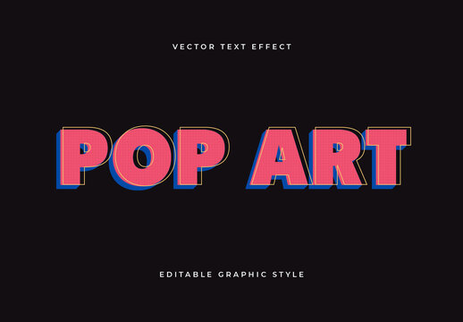 Pink Blue Bold Pop Art Typeface Typography Text Effect
