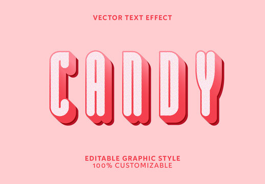 Pink White Dotted 3D Layered Typography Text Effect