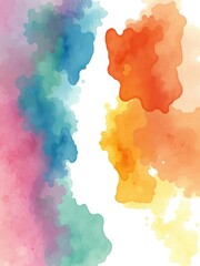 Abstract watercolor rainbow, vibrant colors, isolated on white, soft, pastel, colorful