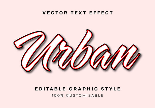 White and Red Script Bold Calligraphy Text Effect