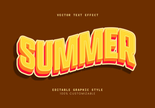 Yellow and Red Wave Layered Retro Font Text Effect