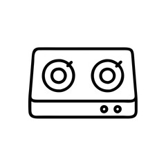 Electric stove icon with burners, cooking appliance concept