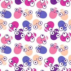 Easter cartoon eggs seamless spring pattern for wrapping paper and fabrics