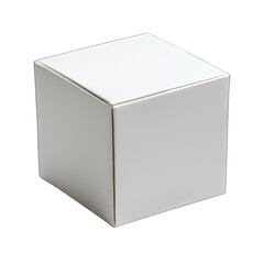White Cube Box Isolated On White Background For Packaging And Gi