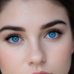 a beautiful young woman with blue eyes