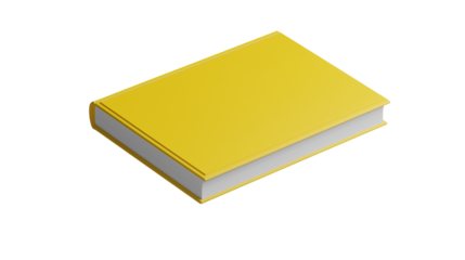 yellow book isolated on white background , transparent png
