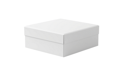 white cardboard box , gift box , isolated on white background . transparent png 