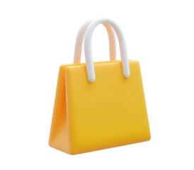 Yellow Shopping Bag icon 3d illustration 
