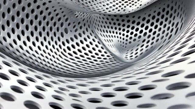 Abstract Silver Perforated Metal: A Vortex of Holes and Curves