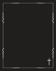 Memorial Service Invitation Illustration with Empty Area black background