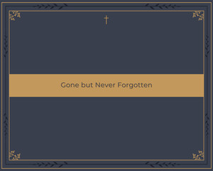 Funeral Invitation Card Illustration with Placeholder for Text
