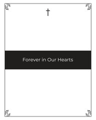 Digital Memorial Announcement Illustration with Empty Card for Text