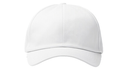 White baseball cap mockup, studio shot, plain background, apparel design 