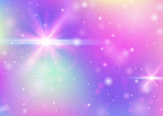 Fototapeta premium Fairy Gradient. Purple Girl Background. Rainbow Hologram. Iridescent Fantasy Mesh. Pink Blurred Invitation. Blue Magical Pattern. Unicorn Texture. Party Fairy Gradient.