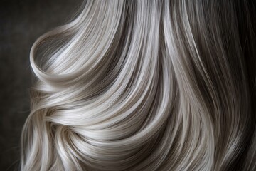 Naklejka premium Silky silver blonde hair with luscious waves