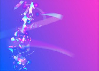 Anniversary Effect. Pink Art Glitter. Isolated Flag. Happy Holographic Serpentine. Abstract Paper. Retro Template. Carnival Ribbon. 3d Confetti. Blue Anniversary Effect