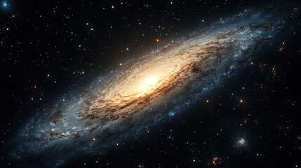 Fototapeta premium Galactic spiral formation captured from earth space photography cosmic environment stunning viewpoint