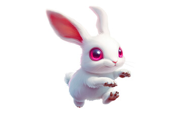 Obraz premium A white rabbit isolated on transparent background