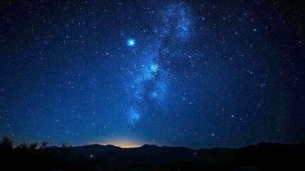 Fototapeta premium Stargazing wonders night sky astrophotography mountain landscape wide angle celestial beauty