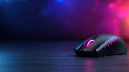 Wireless gaming mouse with RGB lighting on dark background.