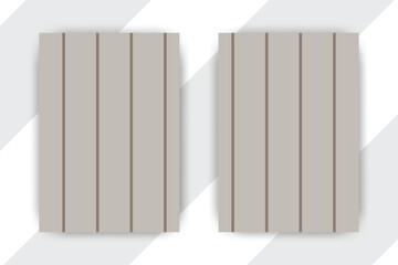 Beige panels, striped design, white background, mockup