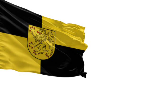 Baden* Flag Waving isolated on transparent , Baden* national flag Cutout PNG 