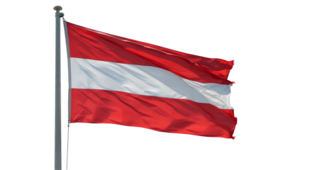 Austria Flag Waving Isolated on transparent background, Austria flag in air Cutout 