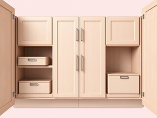 Faded Muslin Cabinet Organizers - Dry Texture Focus