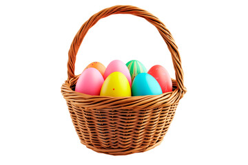 Easter eggs basket patterns tin traditional isolated on transparent background