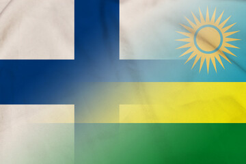 Finland and Rwanda national flag international negotiation RWA FIN