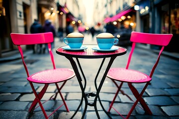 Parisian Cafe, Coffee, Street, Dusk