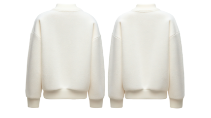 White sweater mockup, front & back, studio, plain background, apparel design