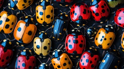 Colorful Ladybug Close-Up A Vibrant Collection of Insects
