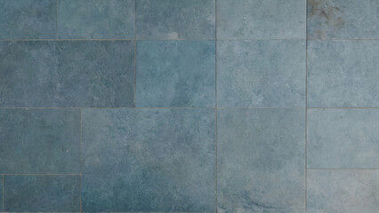 Fototapeta premium Old, broken blue tile floor